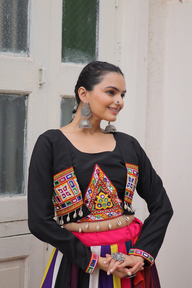 Womenline Multicolor Roman Navratri Lehenga Choli