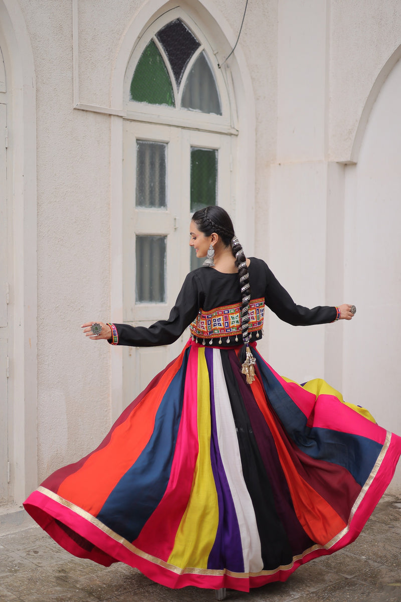 Womenline Multicolor Roman Navratri Lehenga Choli