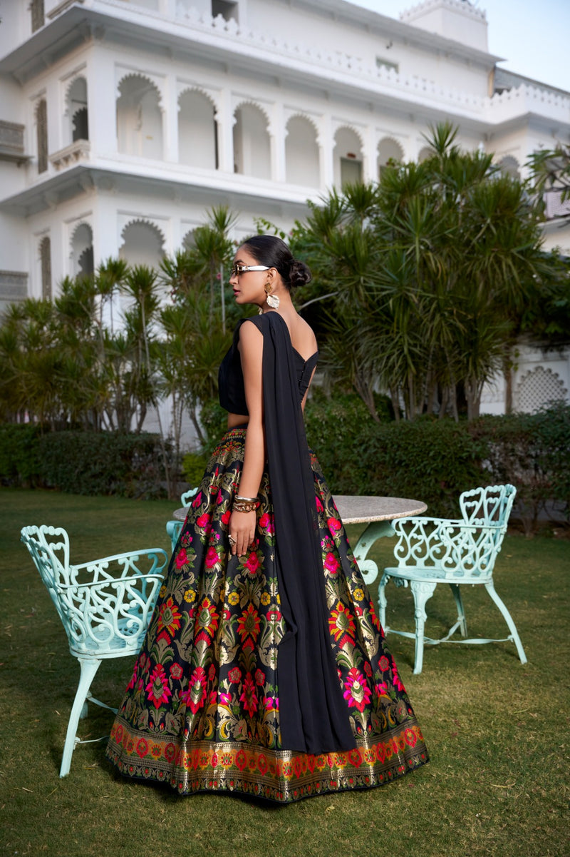 Womenline Banarasi Silk Stylish Lehenga Choli