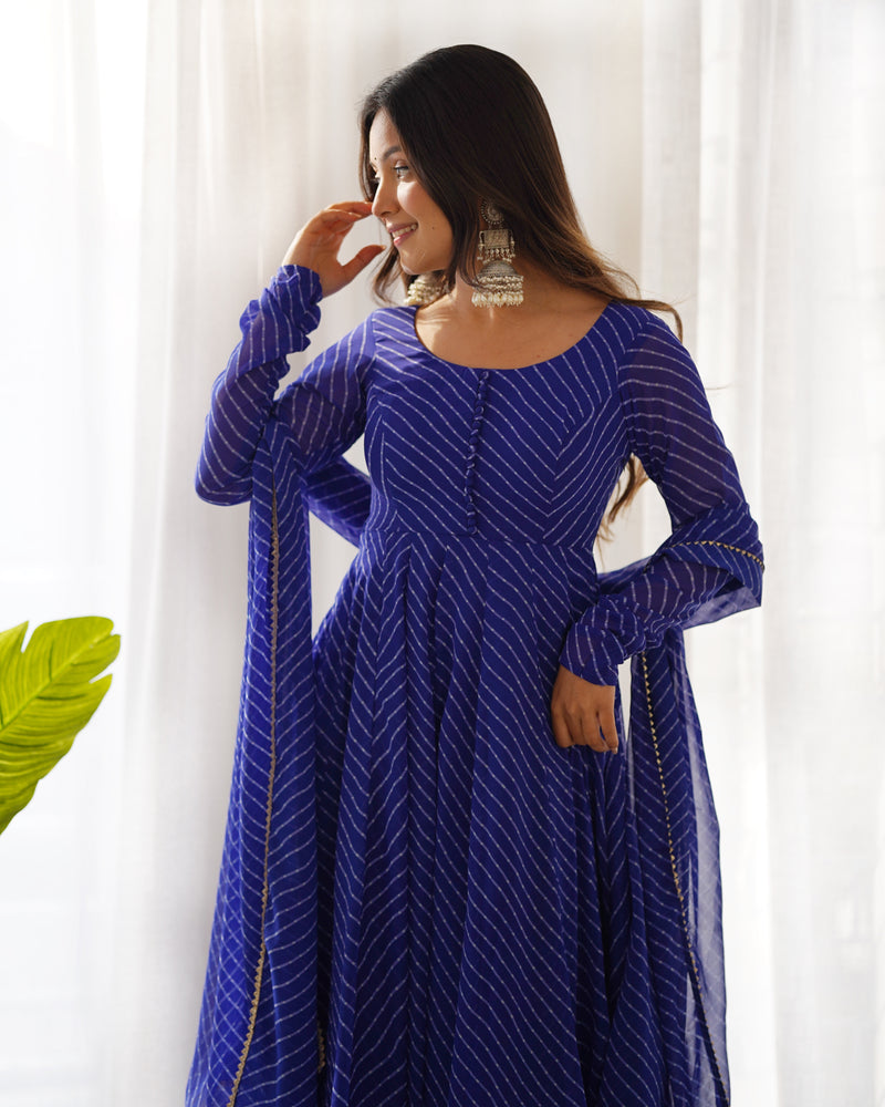 WomenLine Blue Color Pure Fox Anarkali Suit