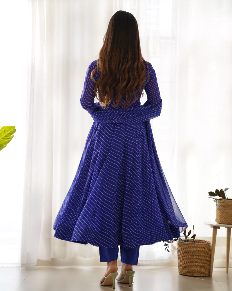 WomenLine Blue Color Pure Fox Anarkali Suit