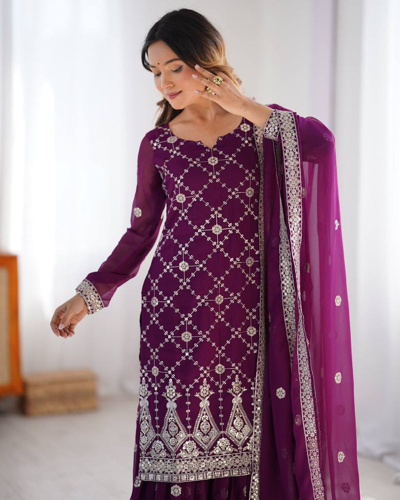 WomenLine Embellished Sharara Suit – Girls Wear