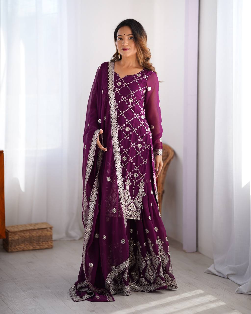 WomenLine Embellished Sharara Suit – Girls Wear