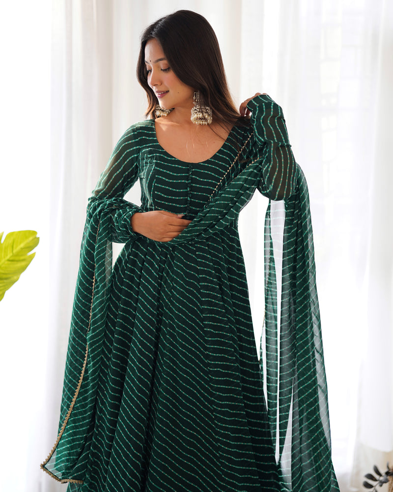 WomenLine Green Pure Fox Anarkali Suit