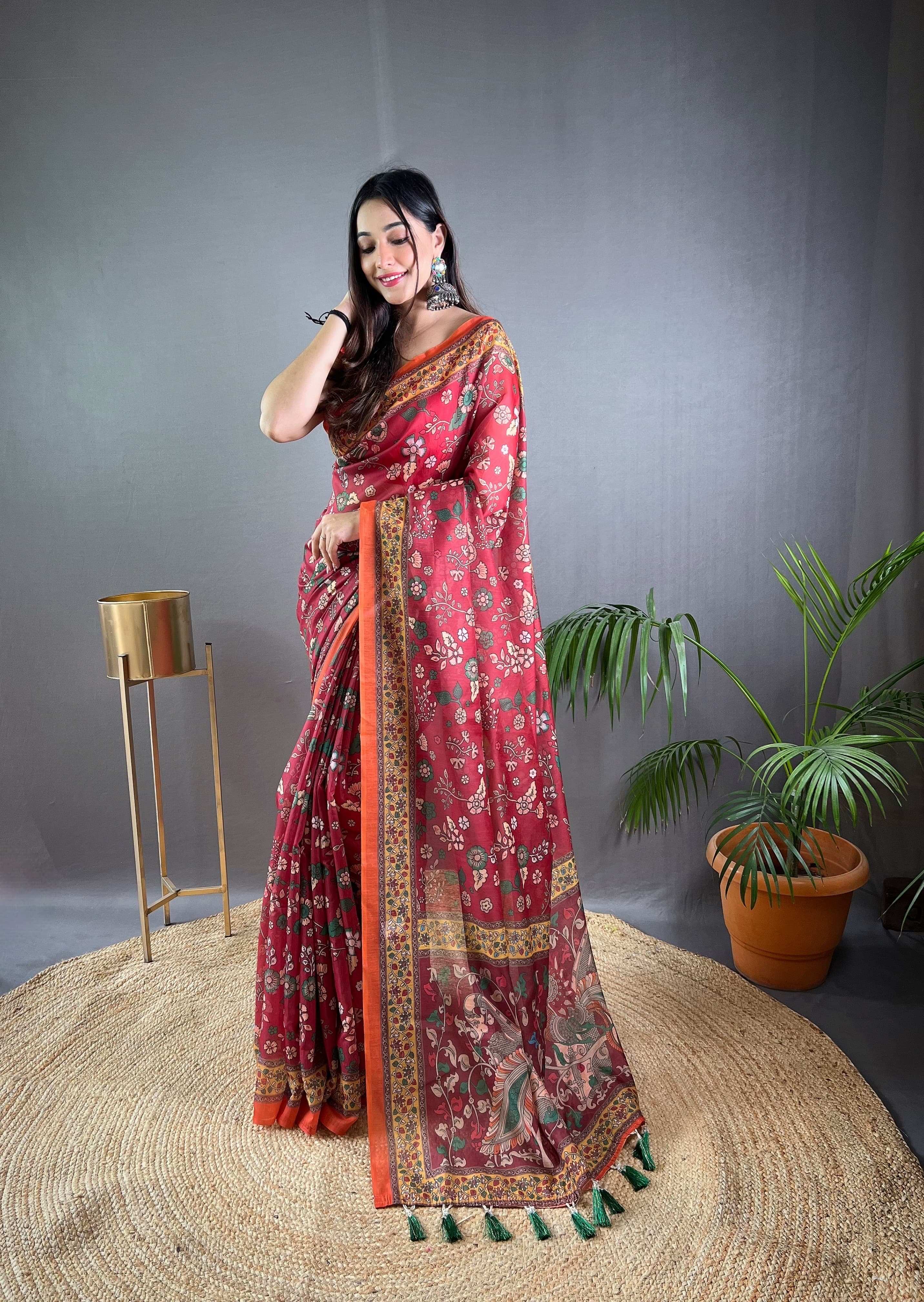WomenLine Raksha Pink Banarasi silk