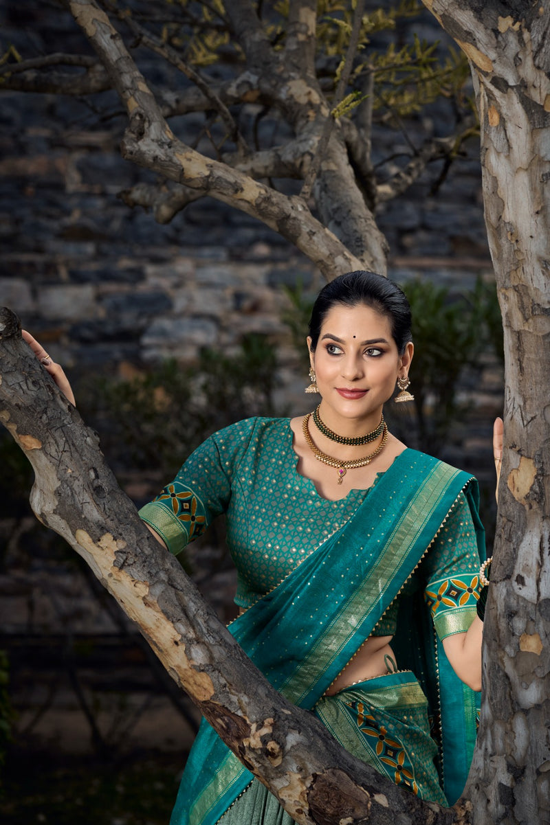 Womenlibne Tussar Silk Lehenga Choli