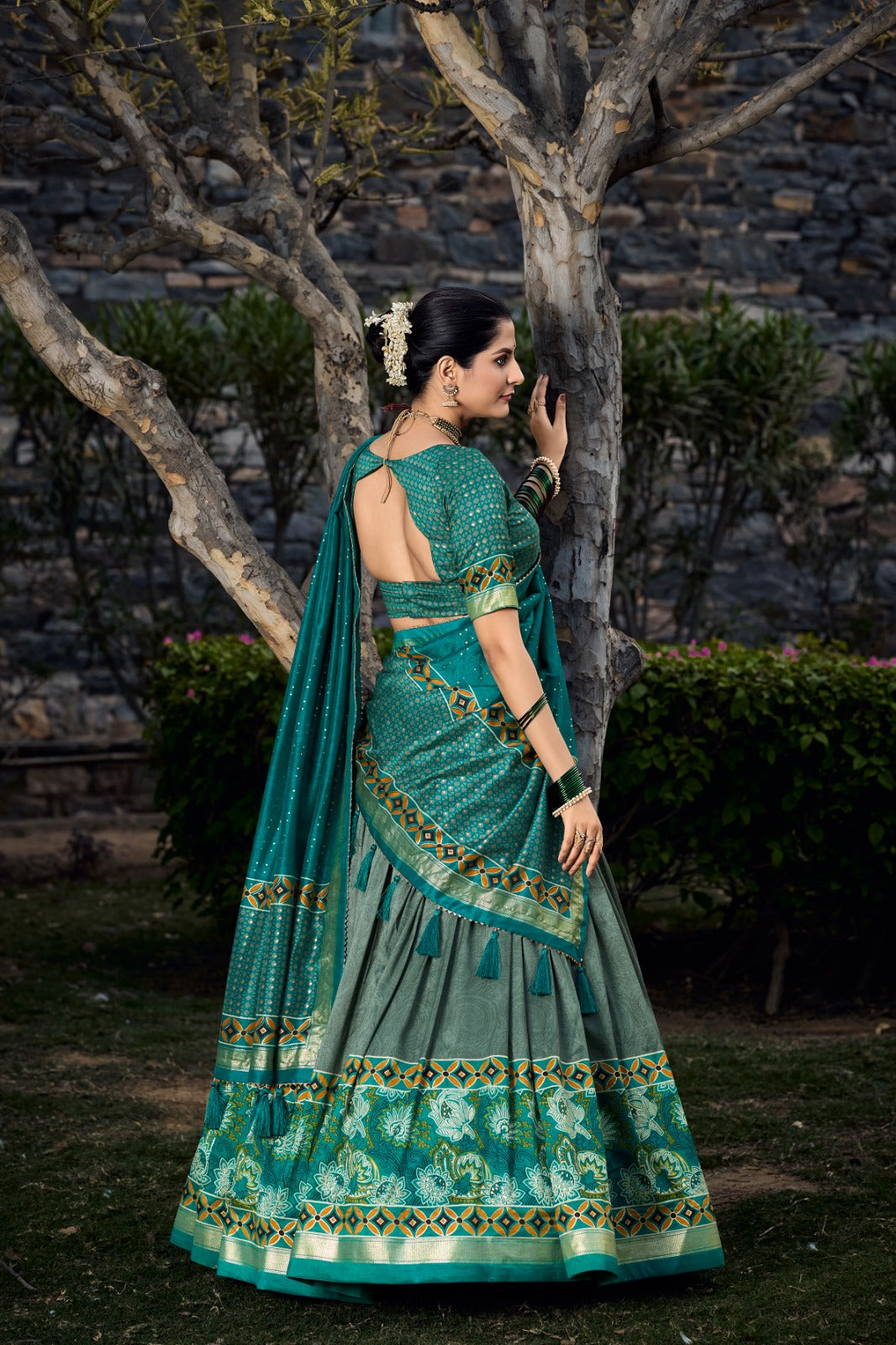 Womenlibne Tussar Silk Lehenga Choli