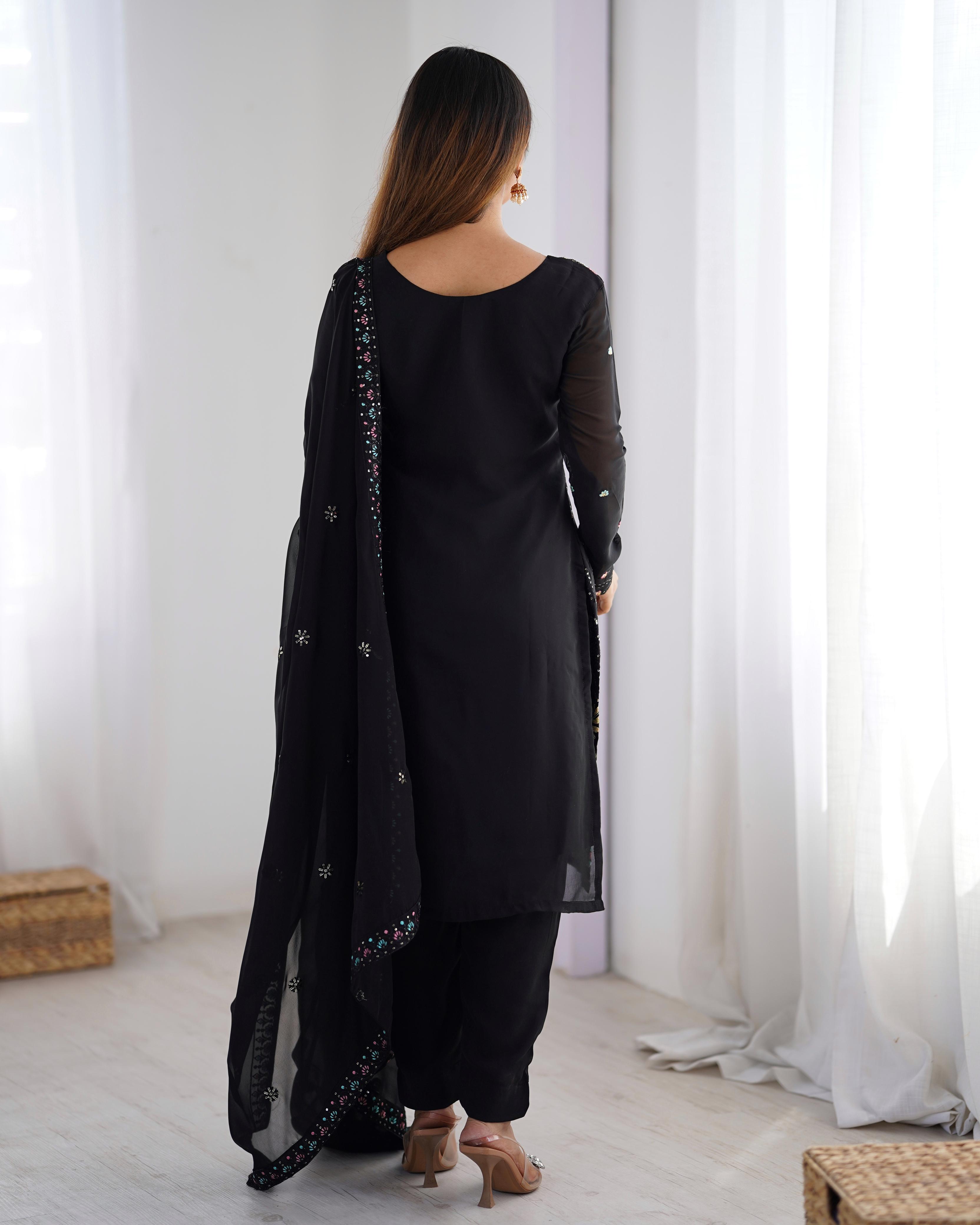 Womenline Black Color Designers Dress