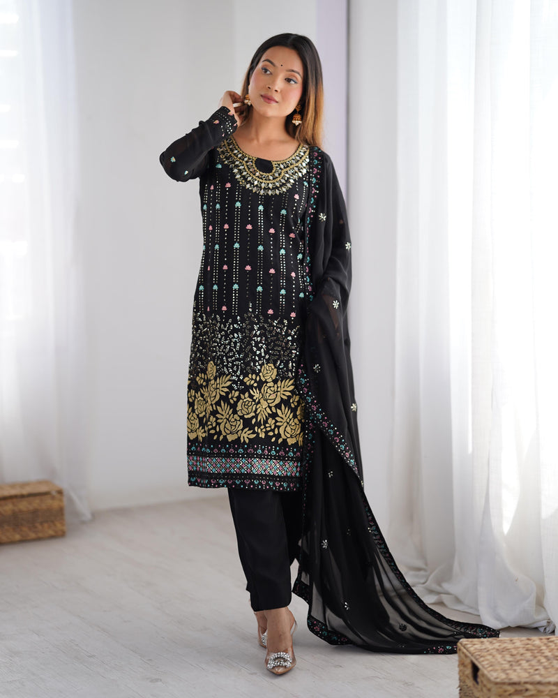 Womenline Black Color Designers Dress
