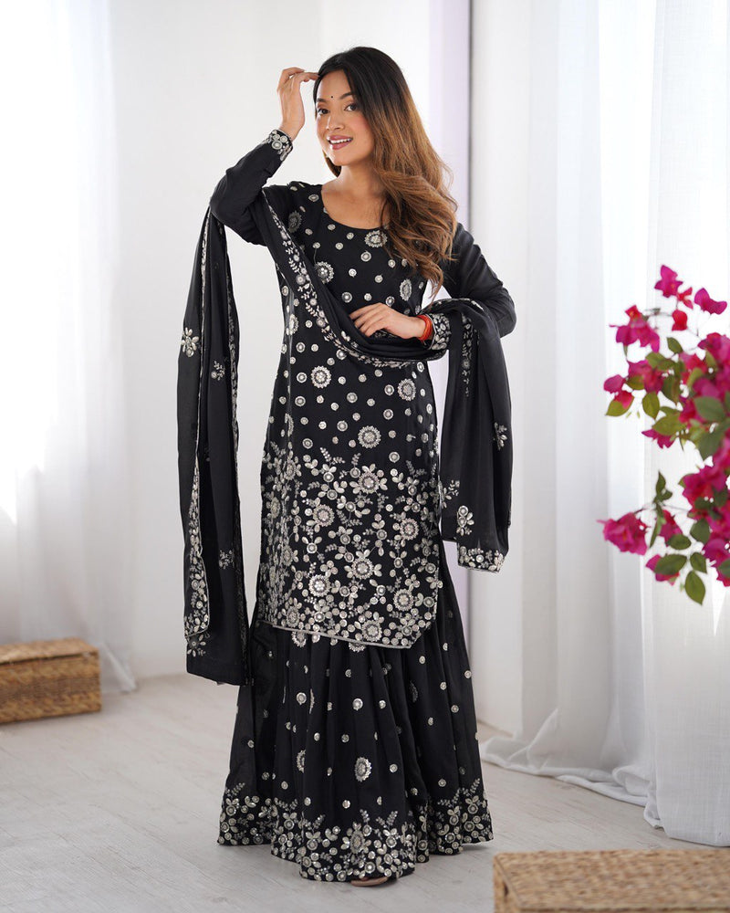 Womenline Black Color Sharara
