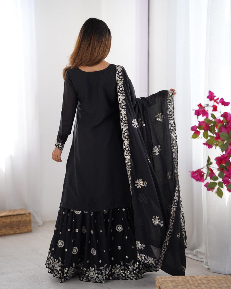 Womenline Black Color Sharara
