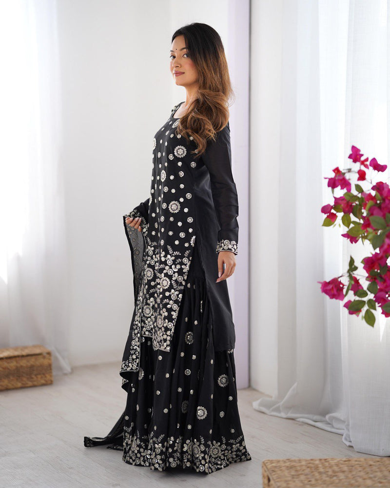 Womenline Black Color Sharara