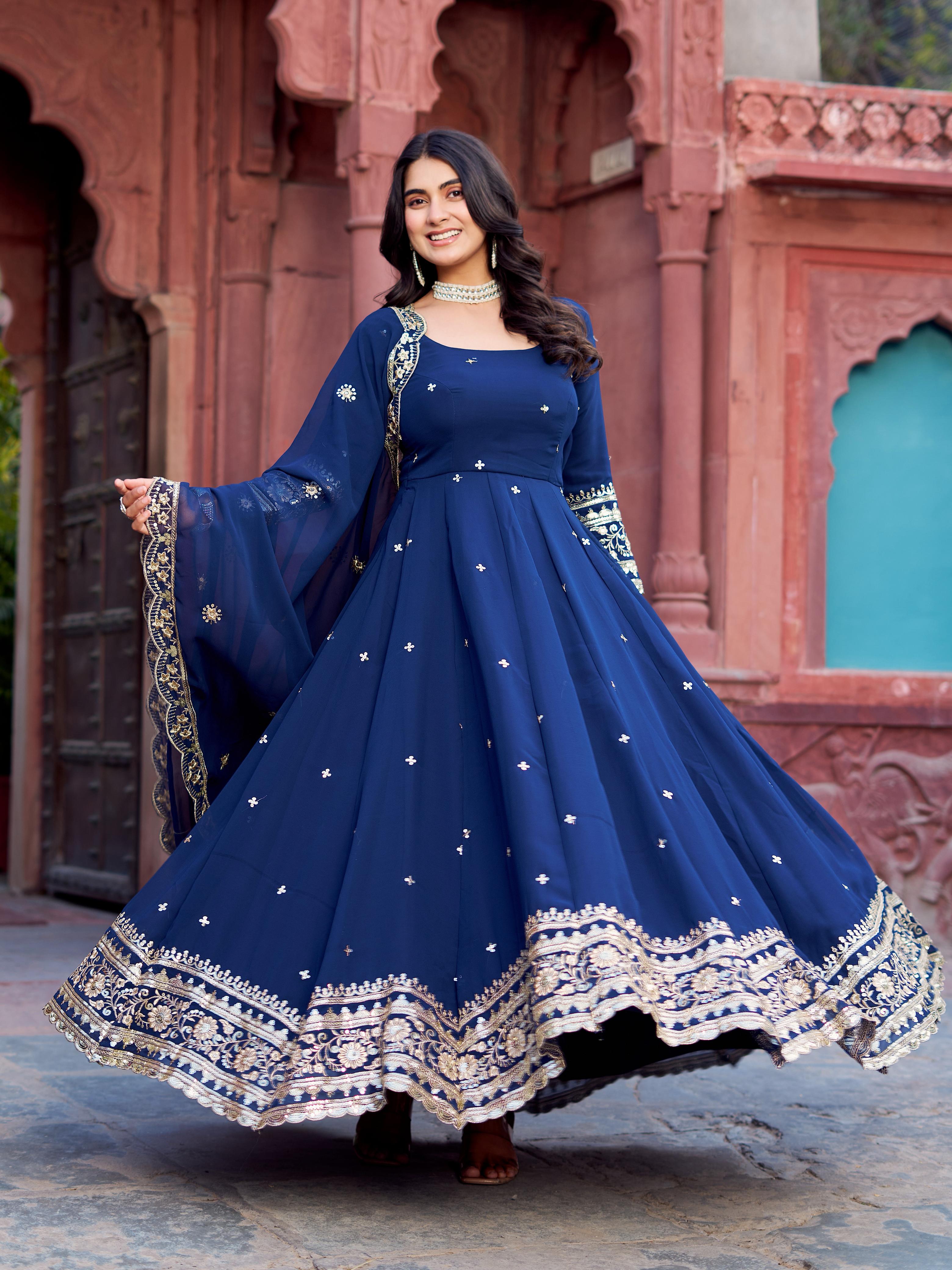 Womenline Blue Color Designer Gown