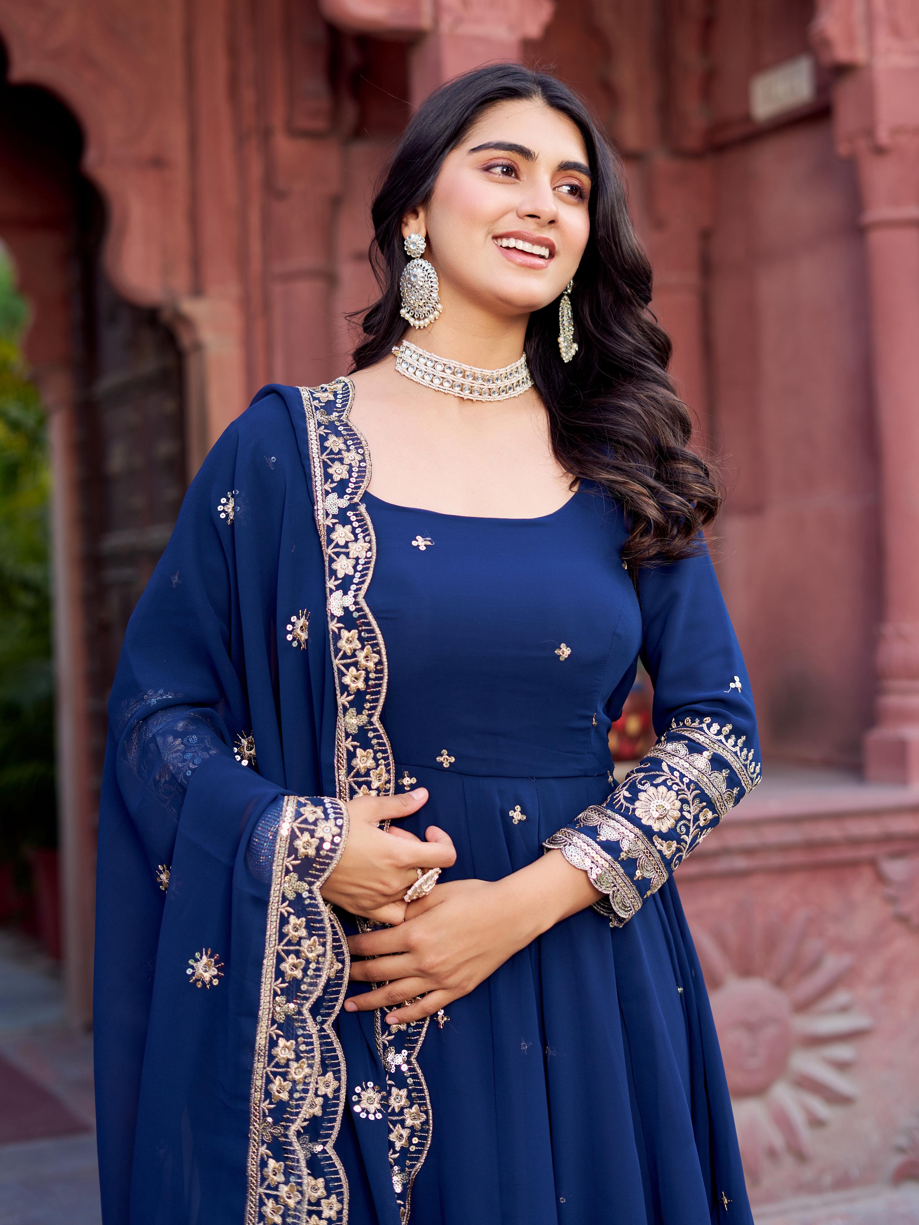 Womenline Blue Color Designer Gown