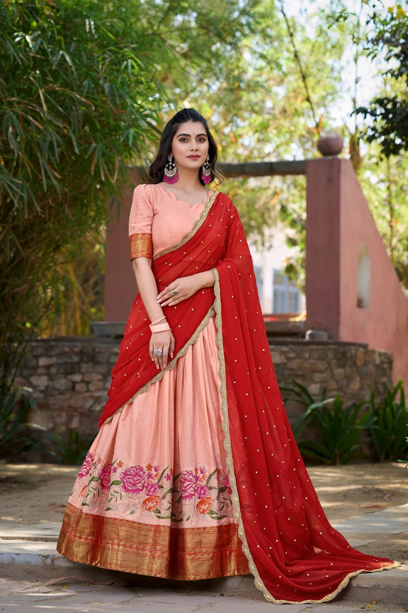 Womenline Capture Attention with Our Stunning Cotton Silk Lehenga