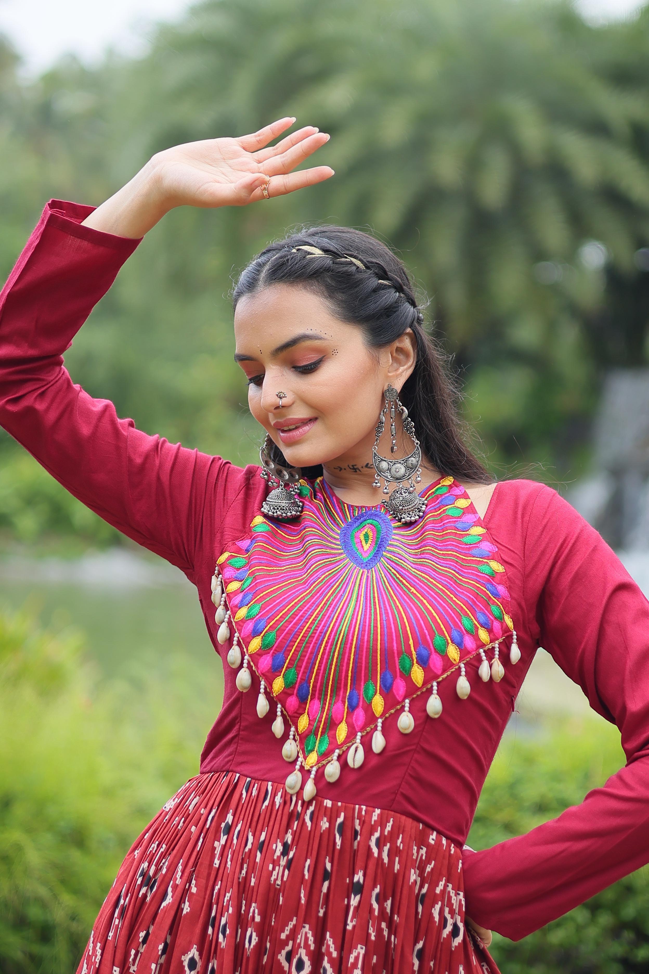 Womenline Designer Printed Navratri Gown