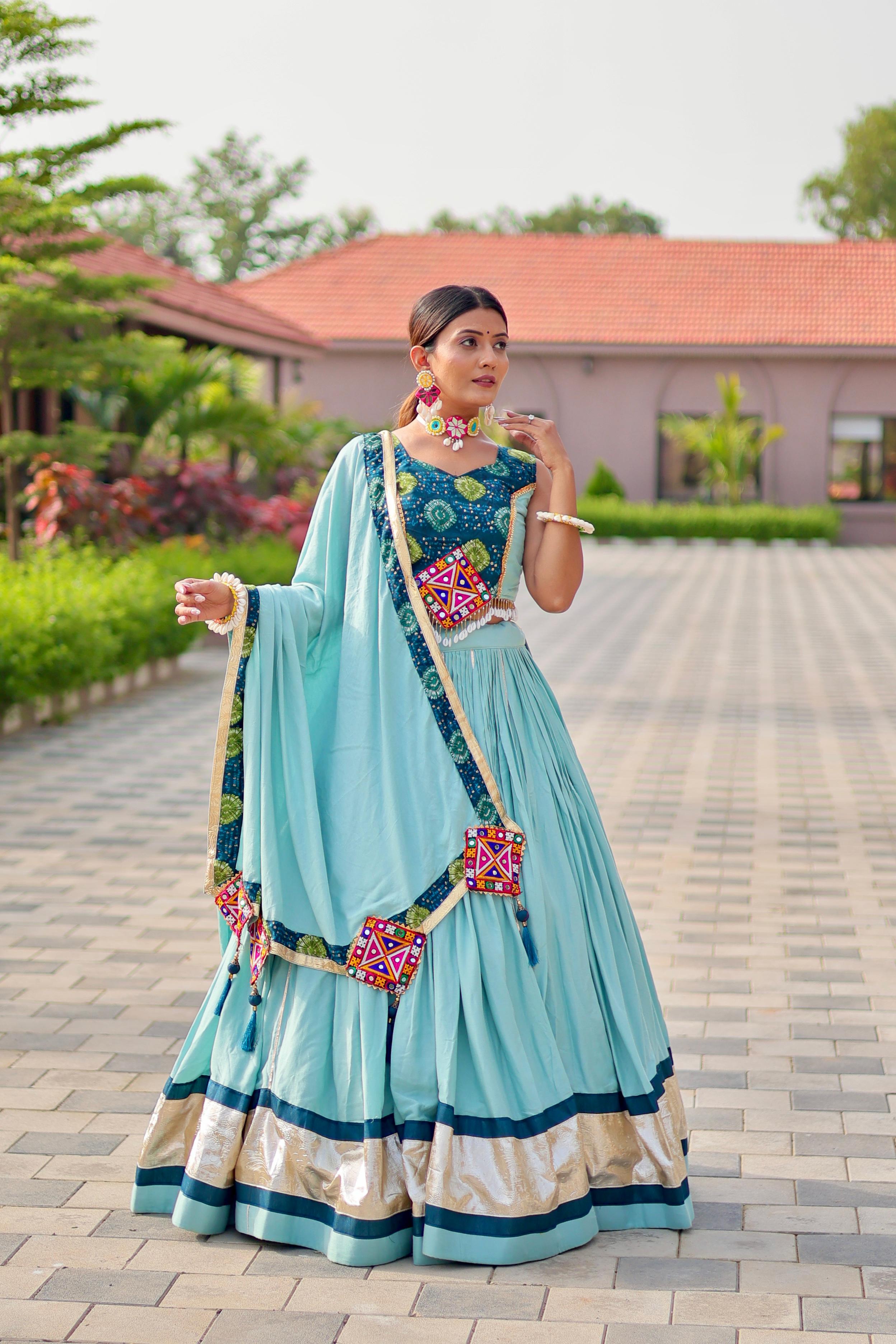 Womenline Gamathi Work Navratri Lehenga choli