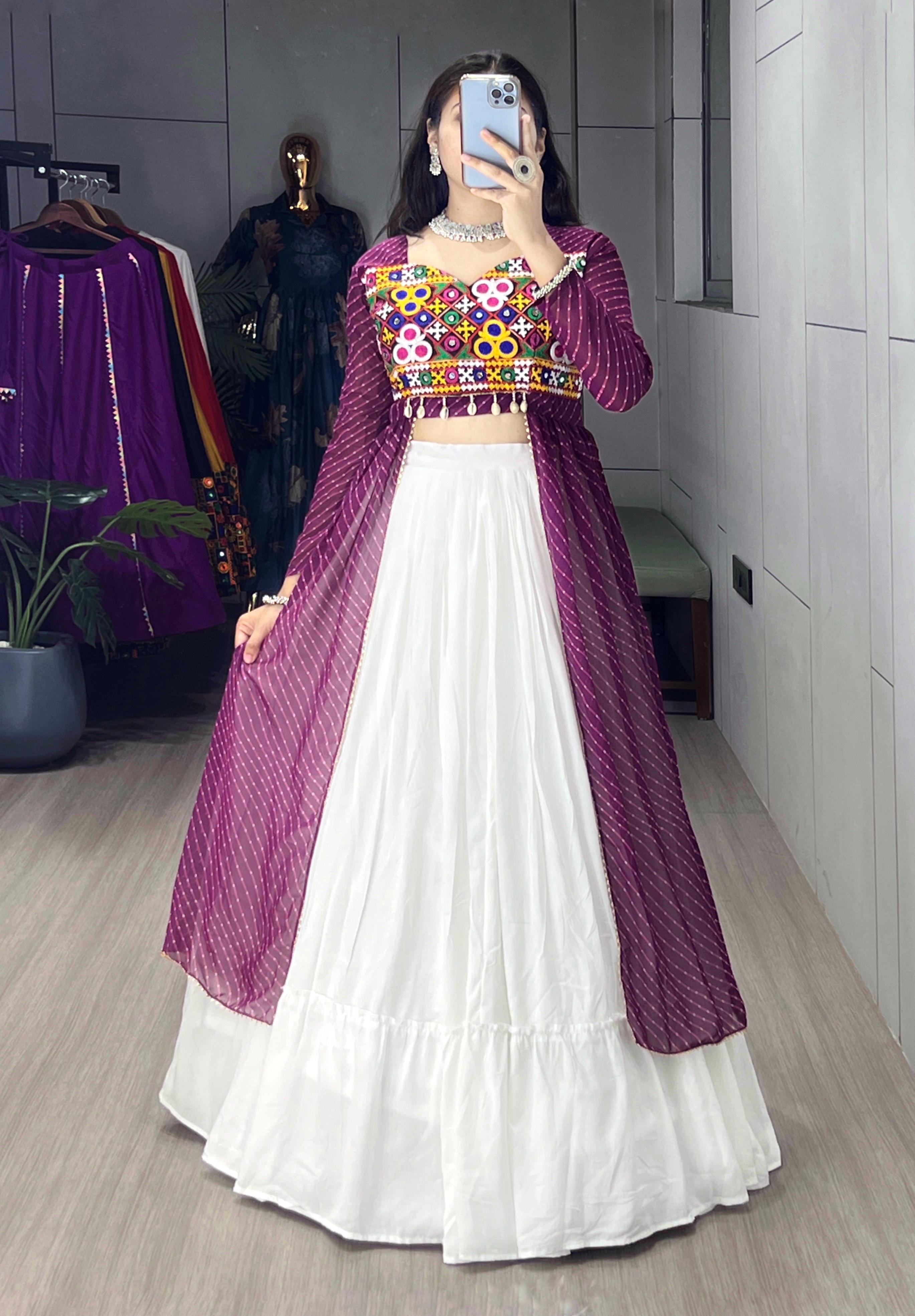 Womenline Leheriya Prints Kurtis With Traditional Lehenga Sets