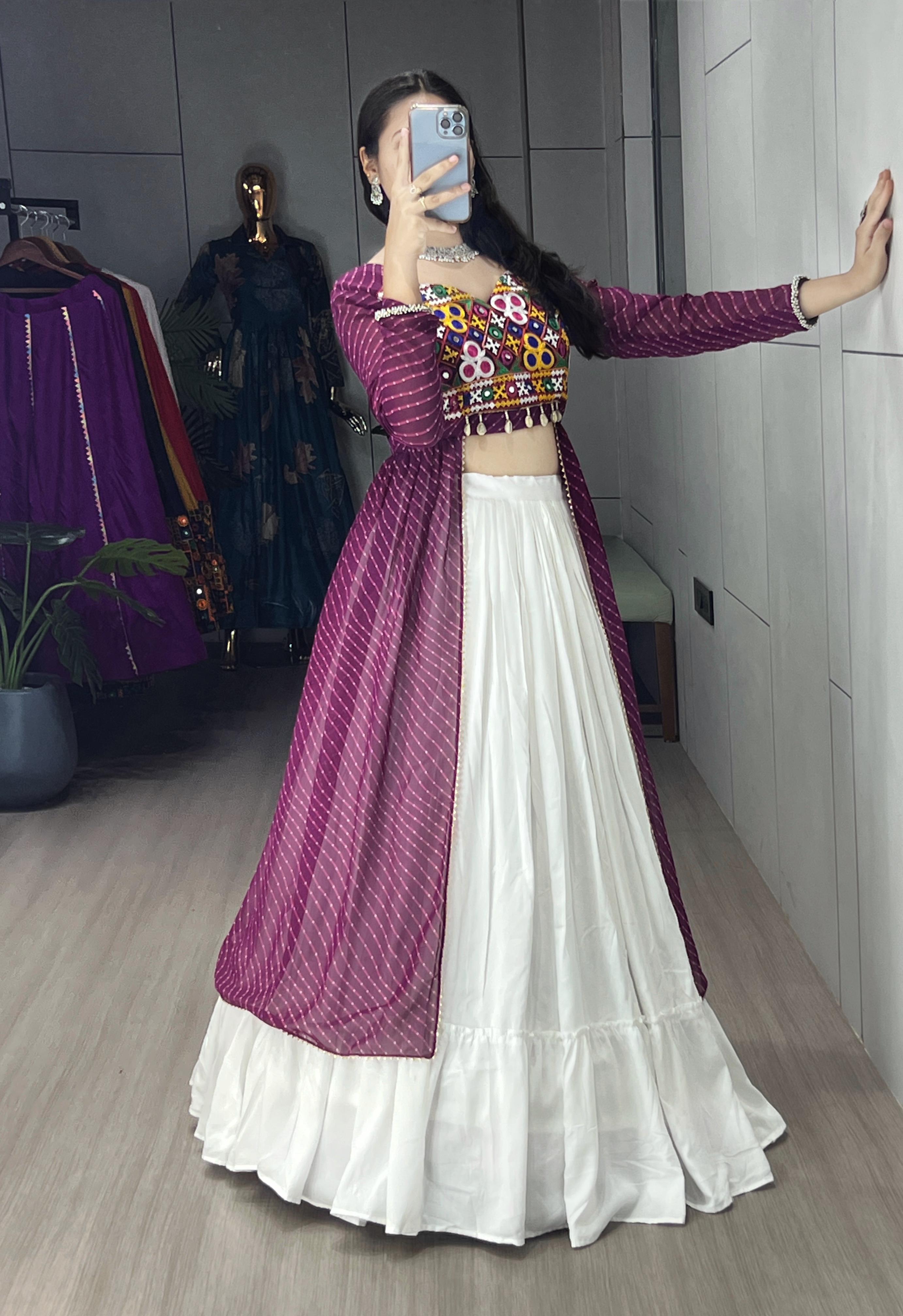 Womenline Leheriya Prints Kurtis With Traditional Lehenga Sets