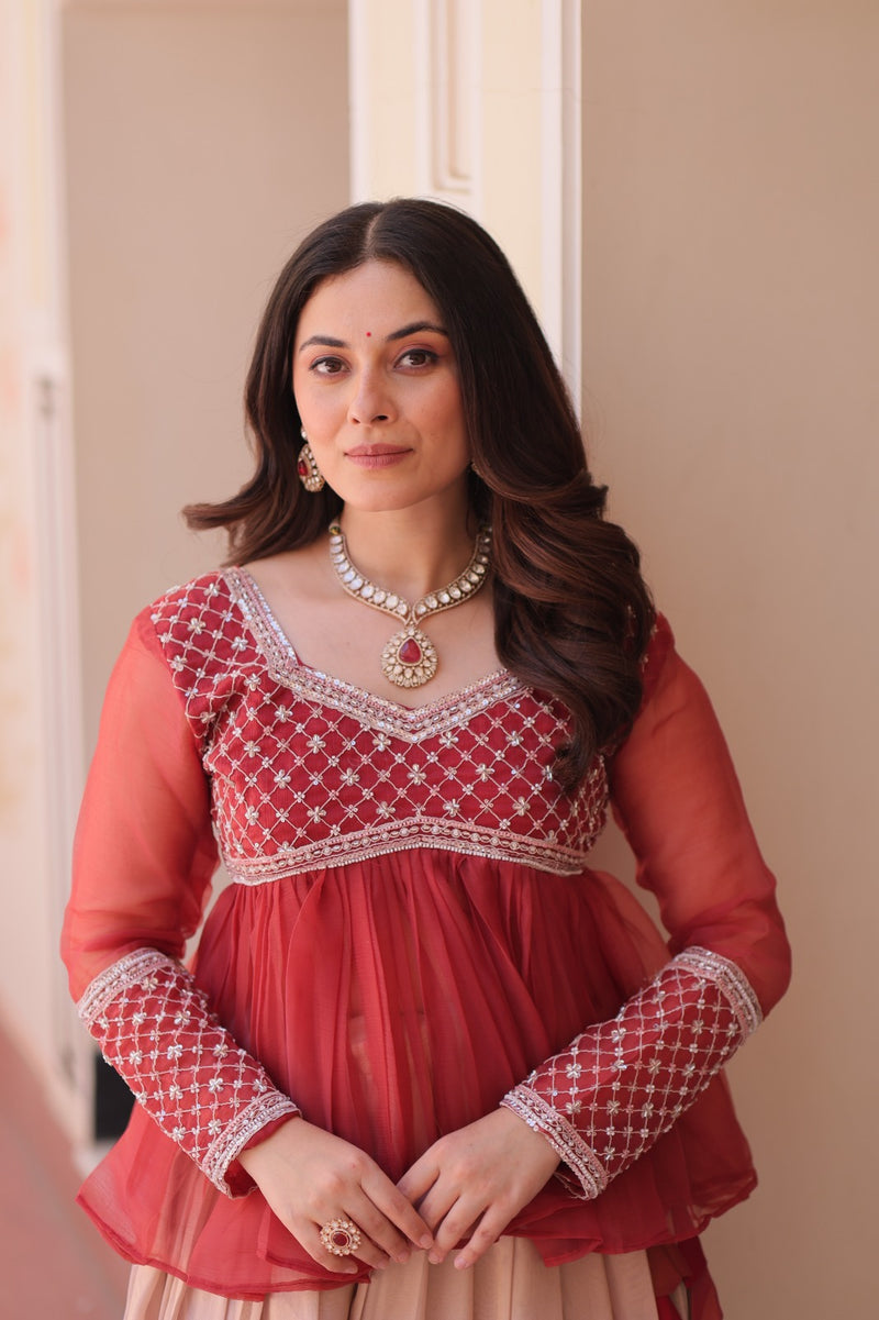 Womenline Light Orange Color Comos Lehenga Choli