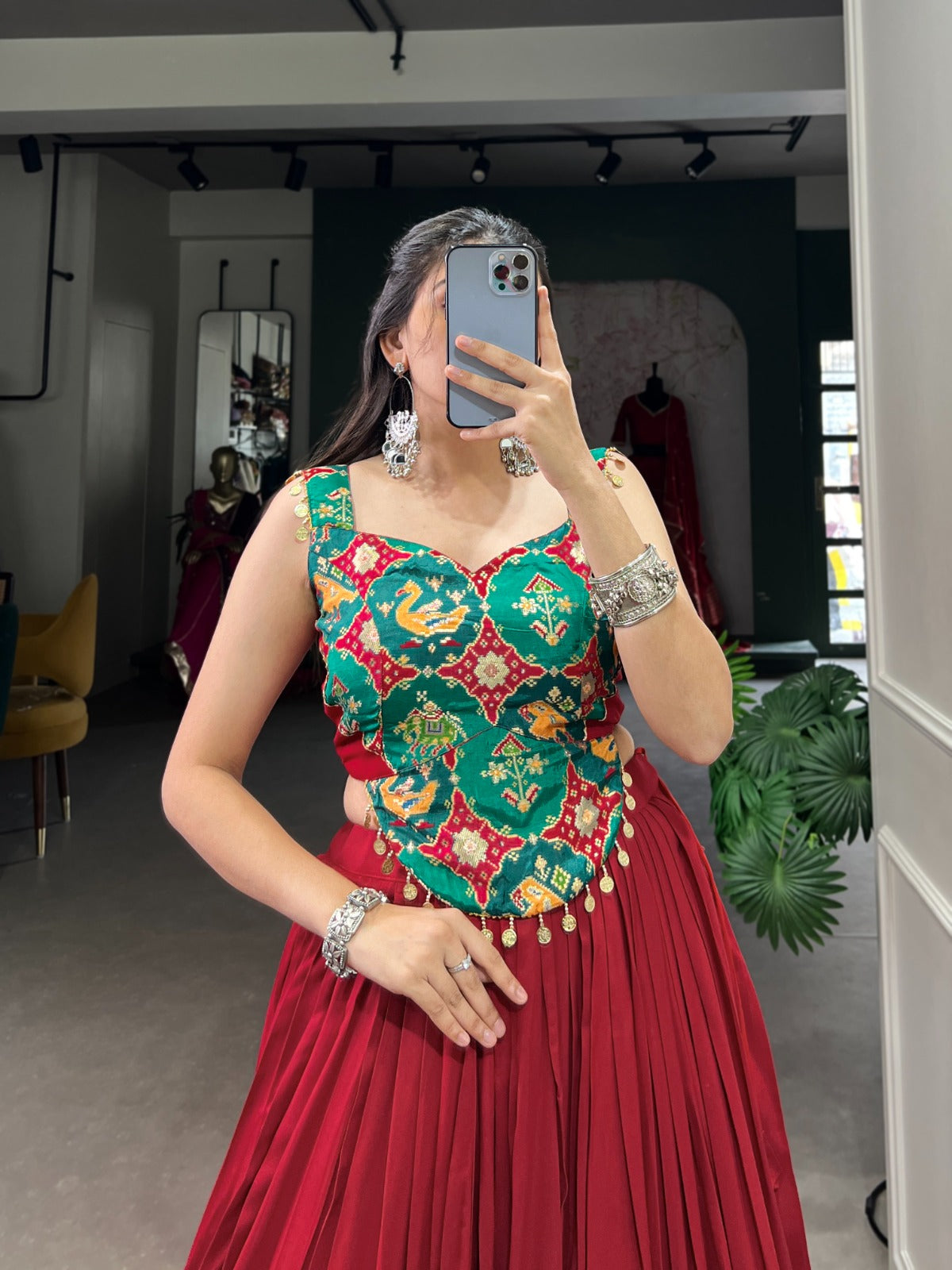 Womenline Maroon Color Navratri Lehenga Choli