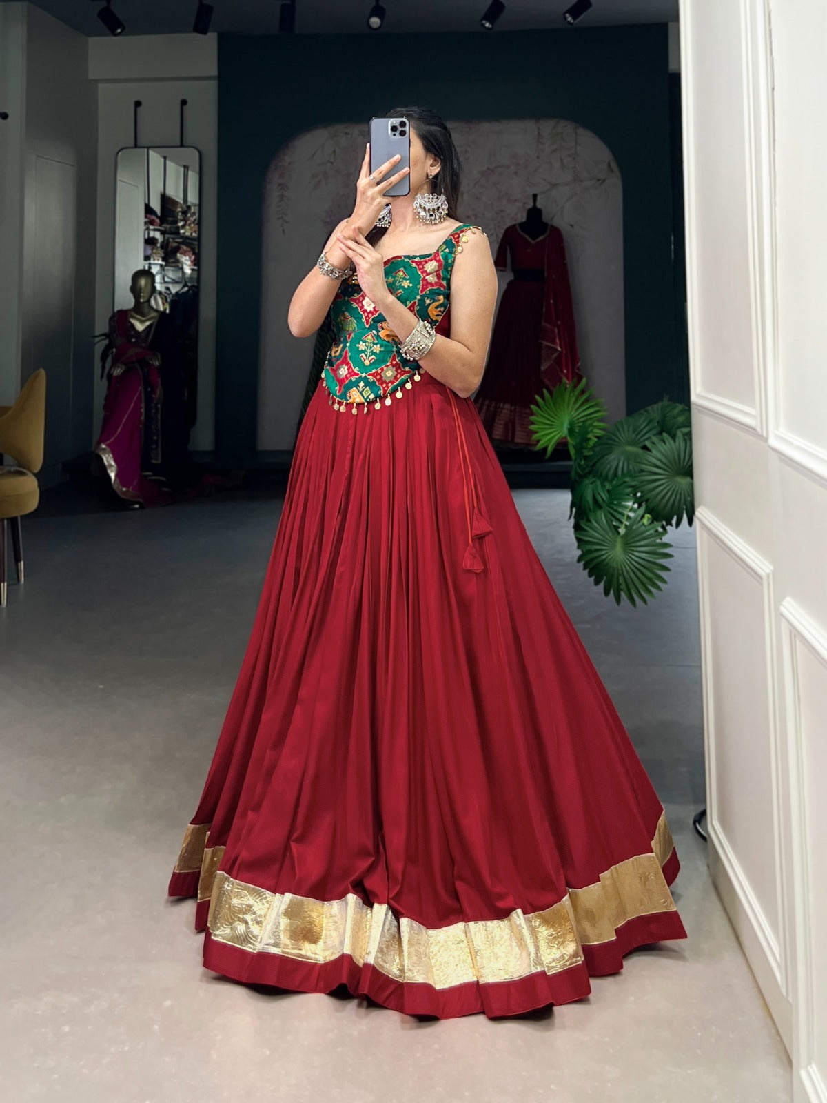 Womenline Maroon Color Navratri Lehenga Choli