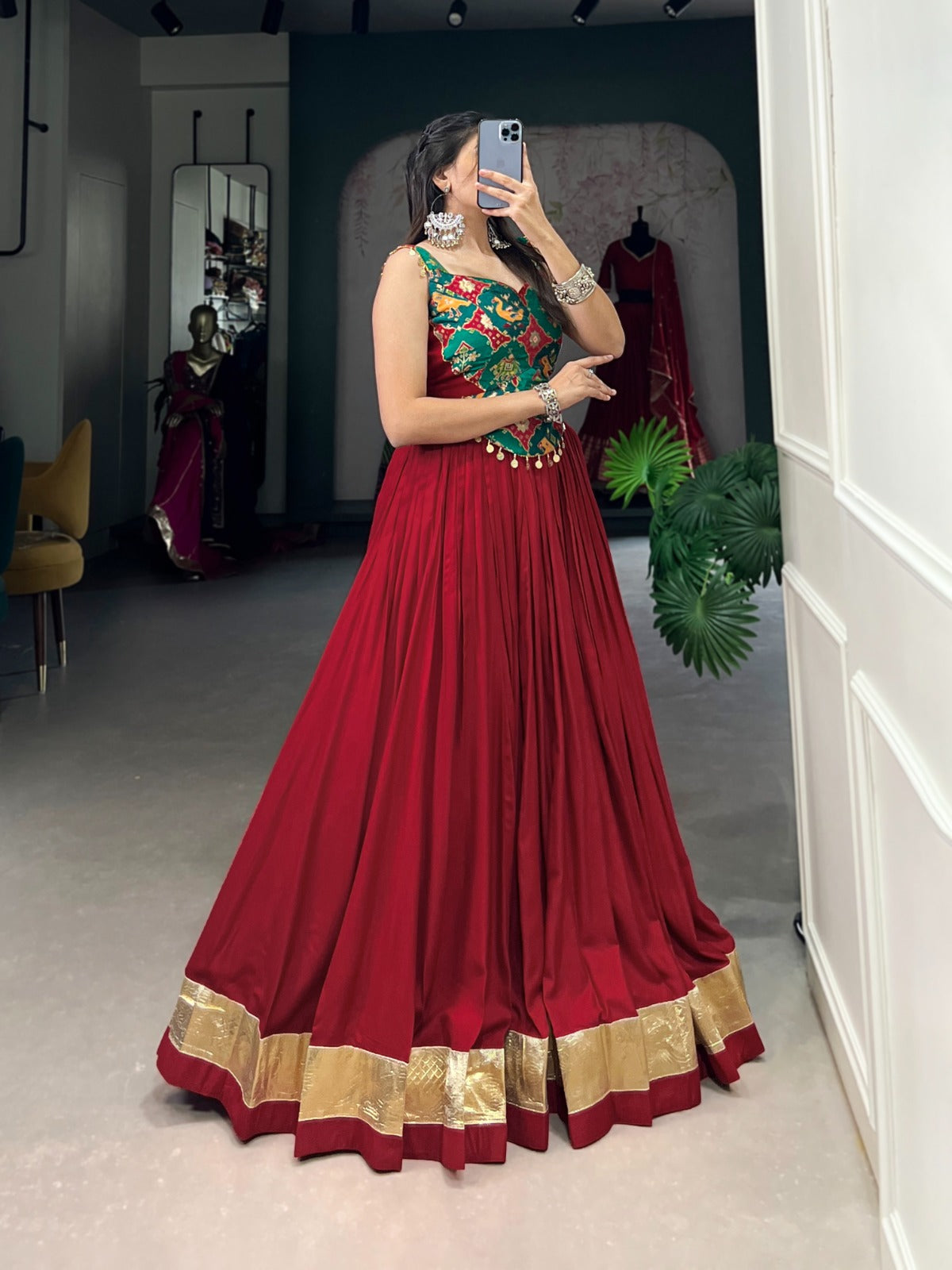 Womenline Maroon Color Navratri Lehenga Choli