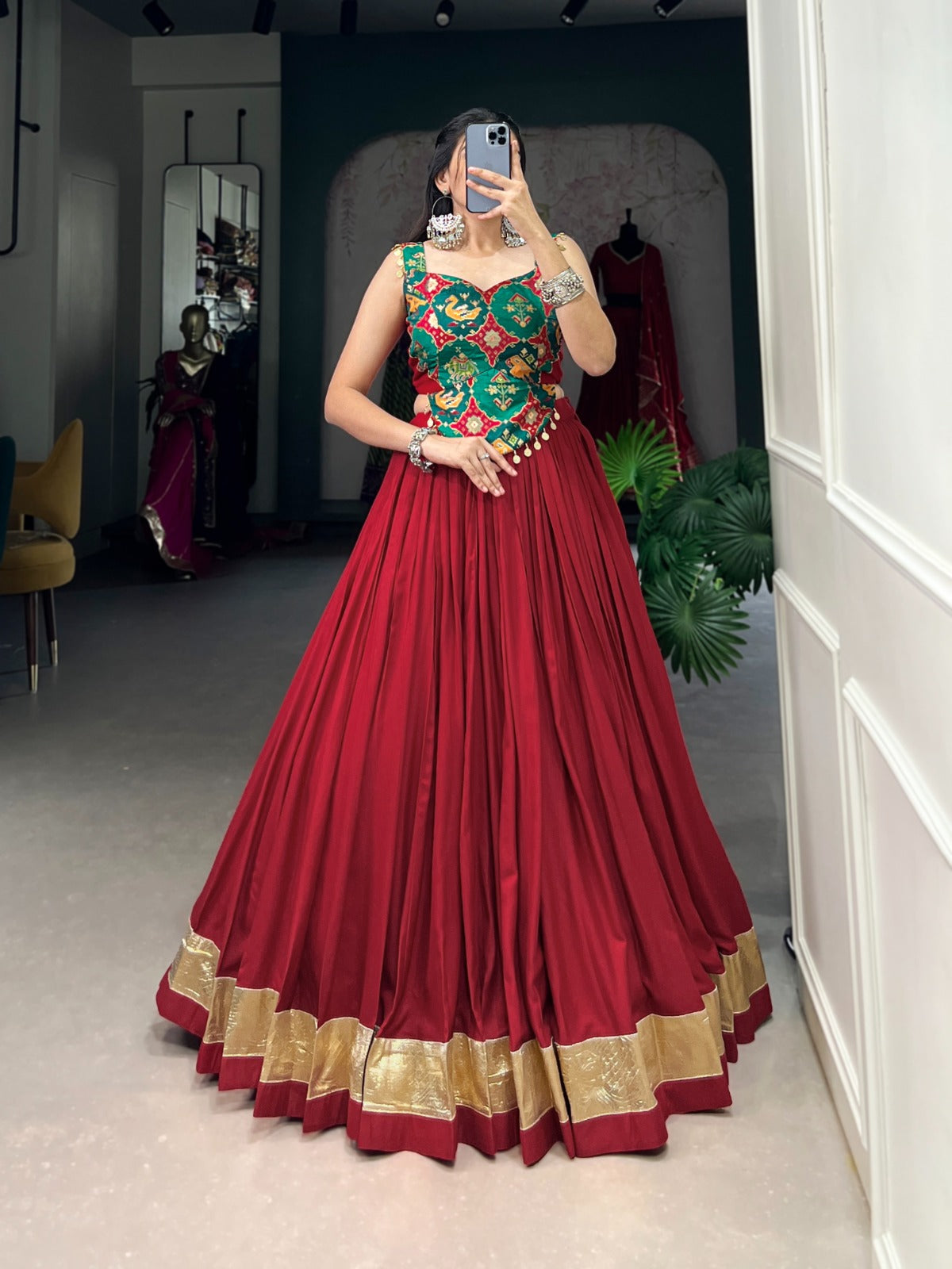 Womenline Maroon Color Navratri Lehenga Choli