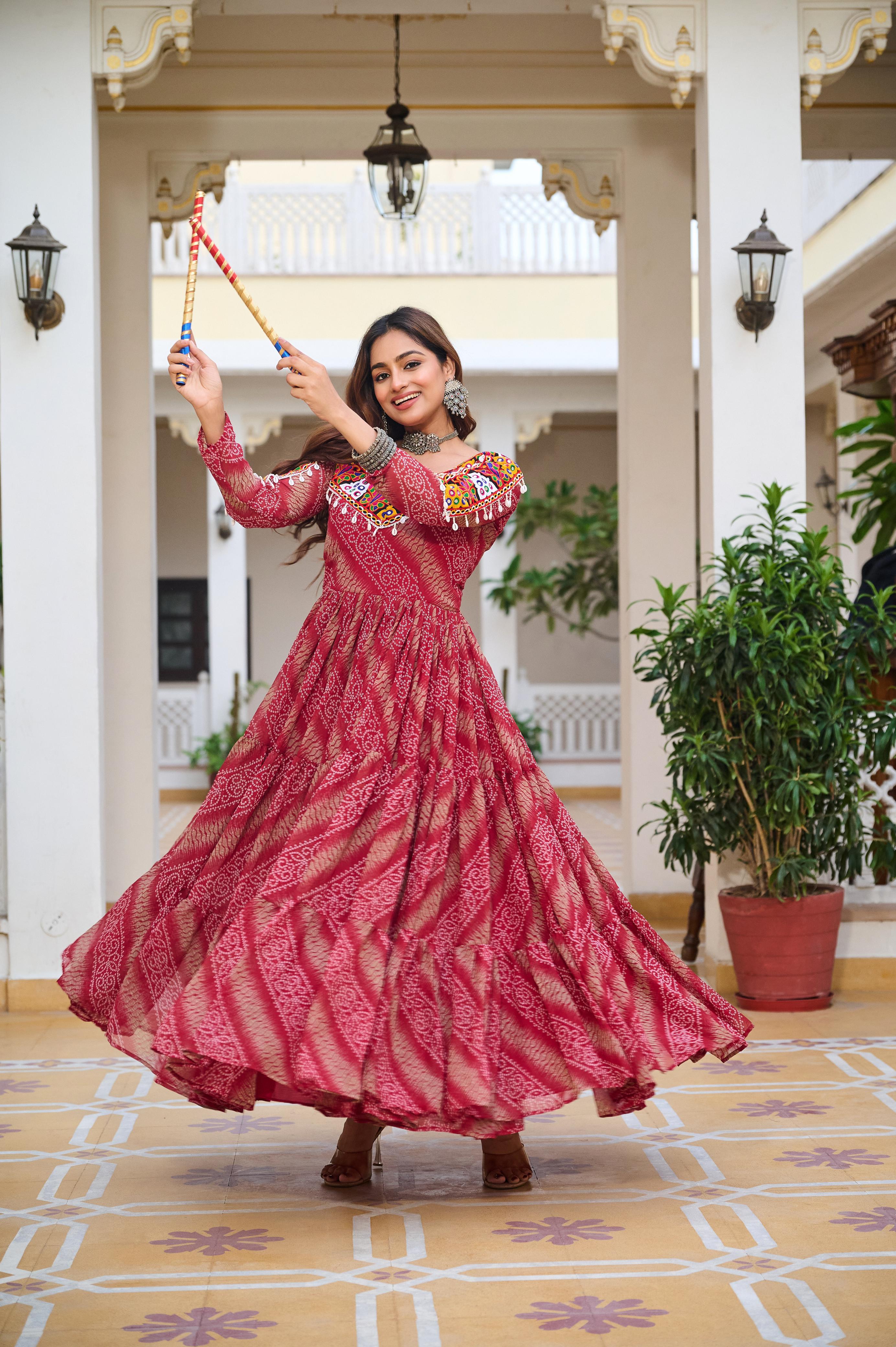 Womenline Navratri Special Gamathi Work Gown