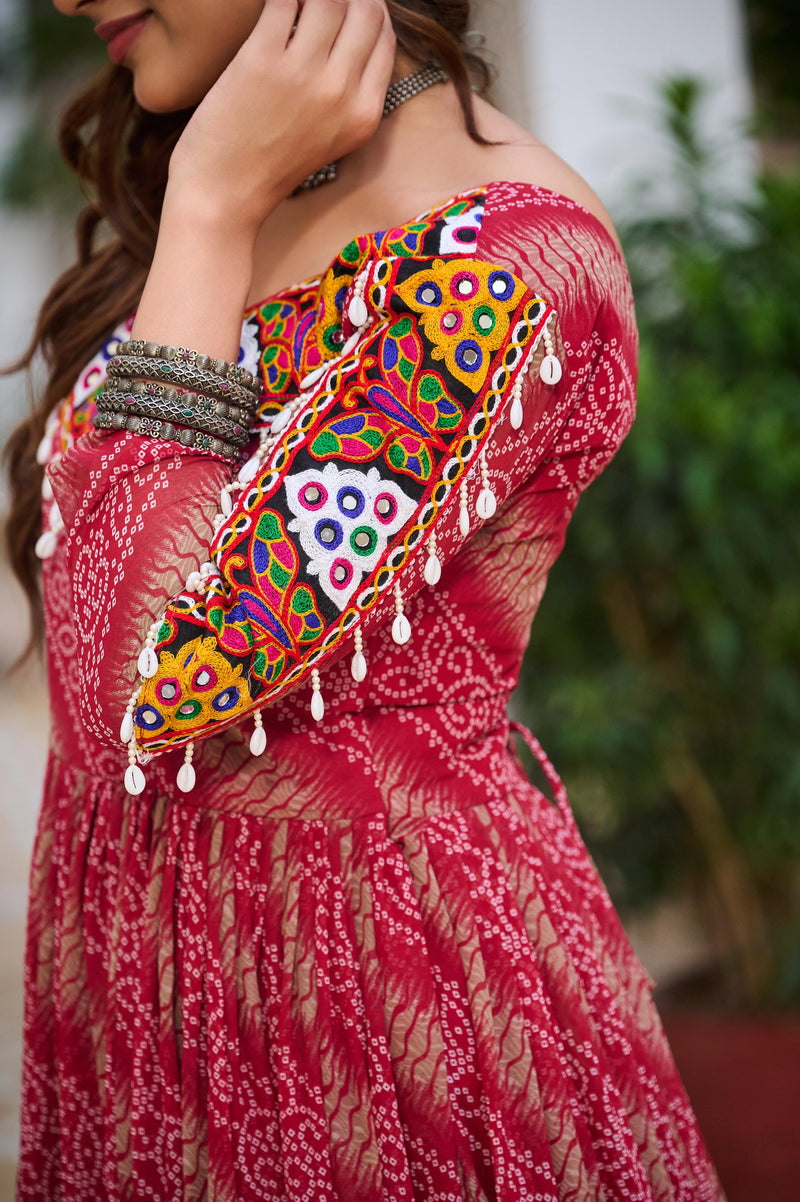 Womenline Navratri Special Gamathi Work Gown