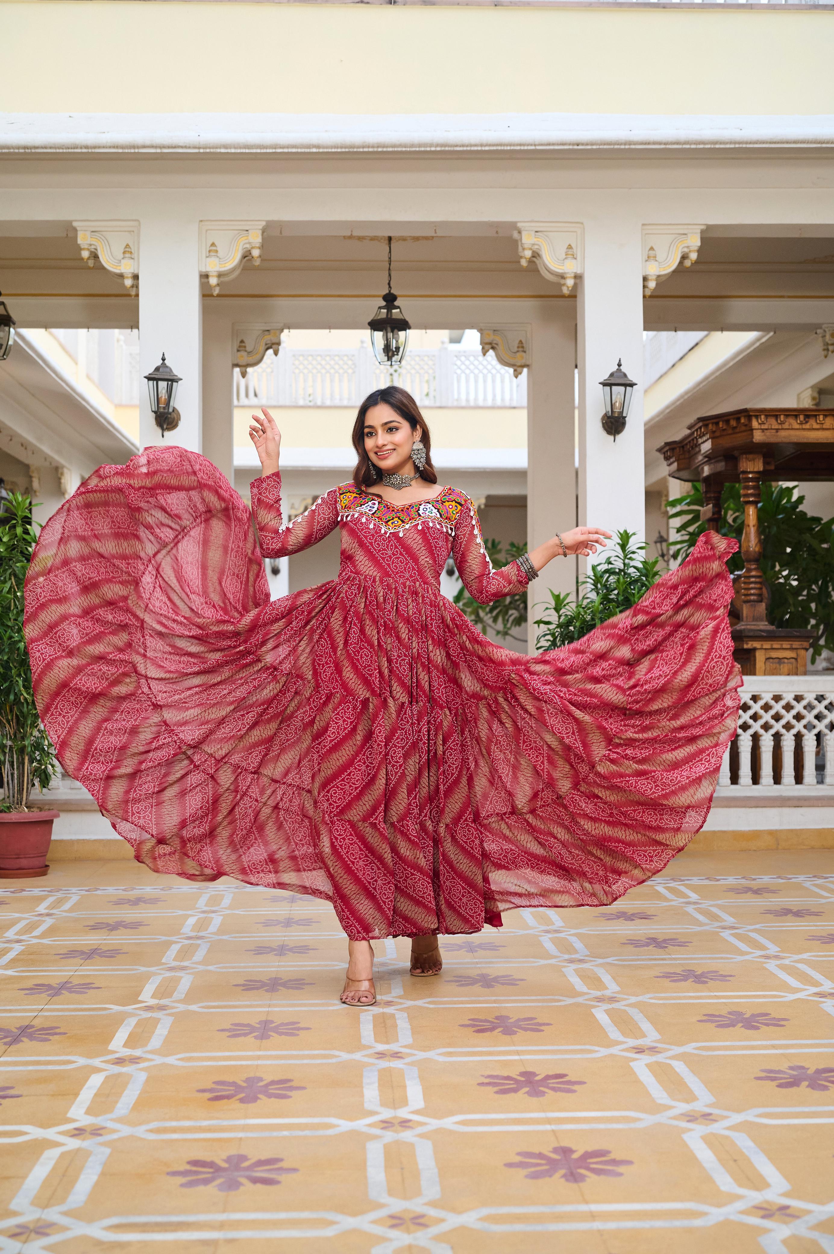 Womenline Navratri Special Gamathi Work Gown