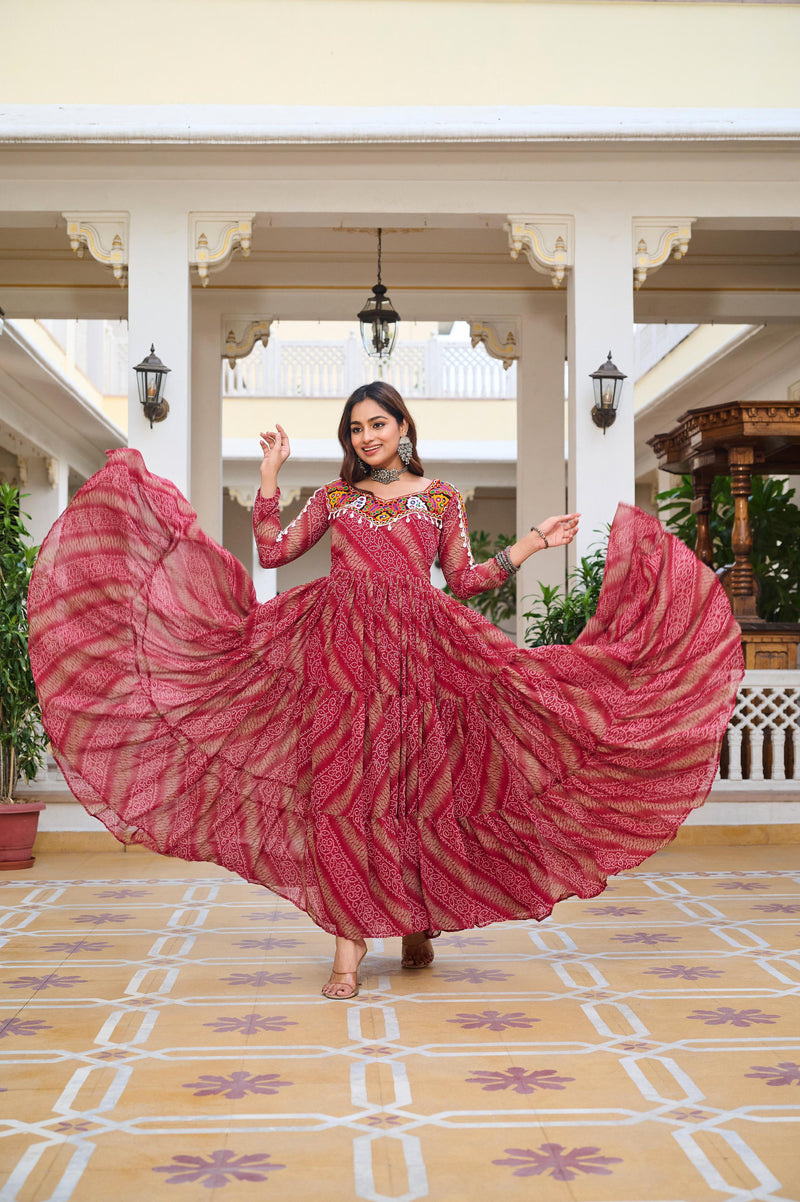 Womenline Navratri Special Gamathi Work Gown