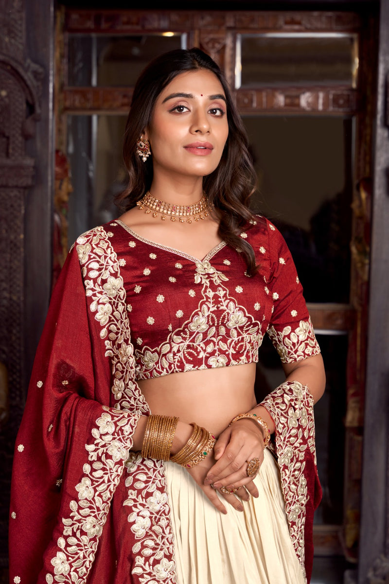 Womenline Off White Color Tussar Silk