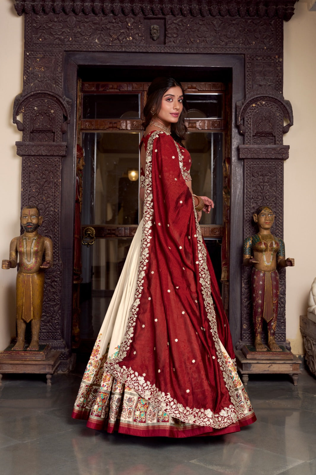 Womenline Off White Color Tussar Silk