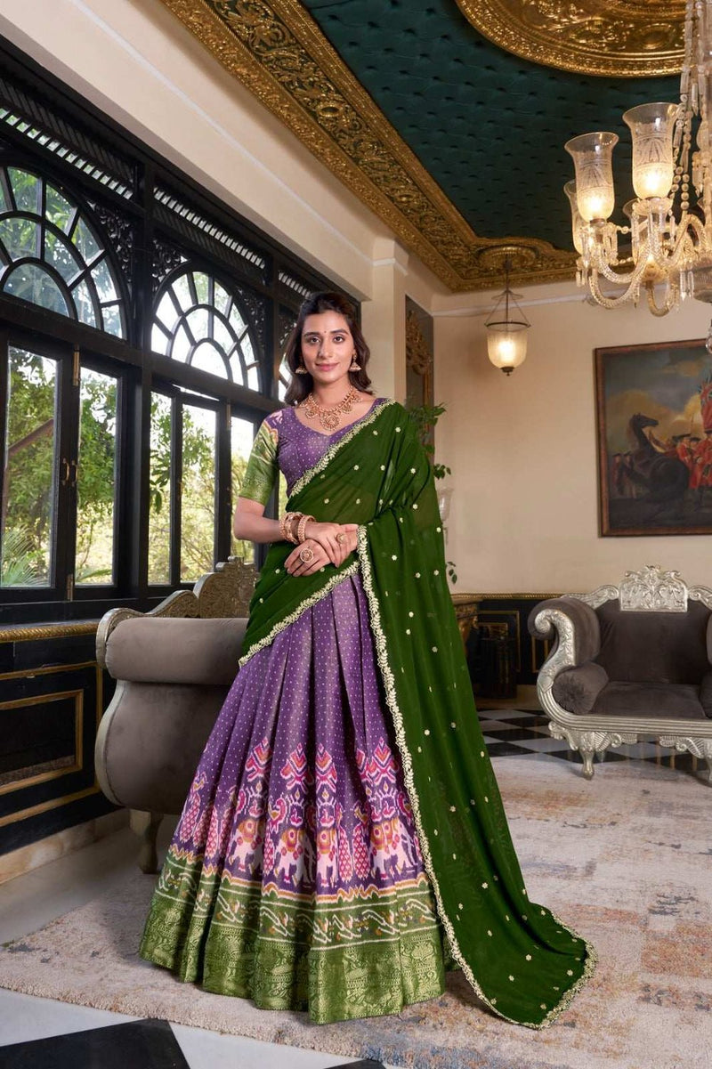 Womenline Purpal Color Silk that speaks tradition Lehenga Choli