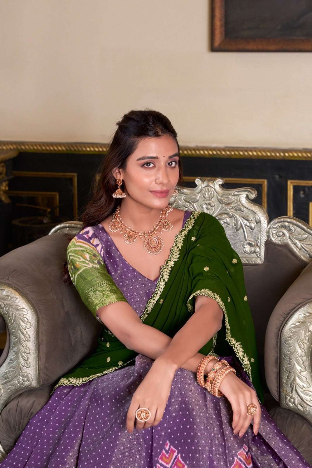 Womenline Purpal Color Silk that speaks tradition Lehenga Choli