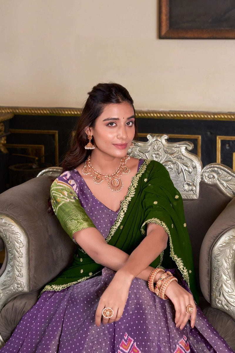 Womenline Purpal Color Silk that speaks tradition Lehenga Choli