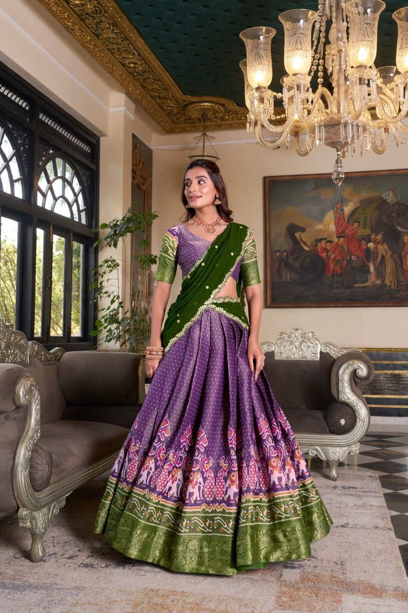 Womenline Purpal Color Silk that speaks tradition Lehenga Choli