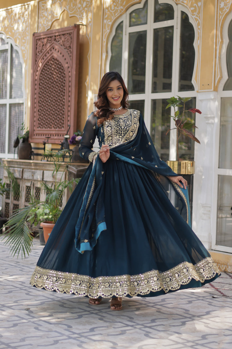 Womenline Rama Color Faux Blooming Gown