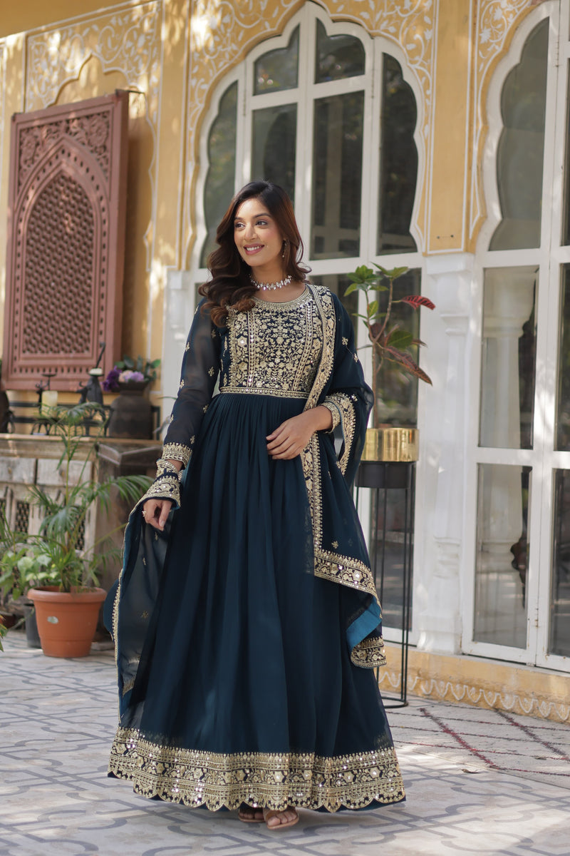 Womenline Rama Color Faux Blooming Gown