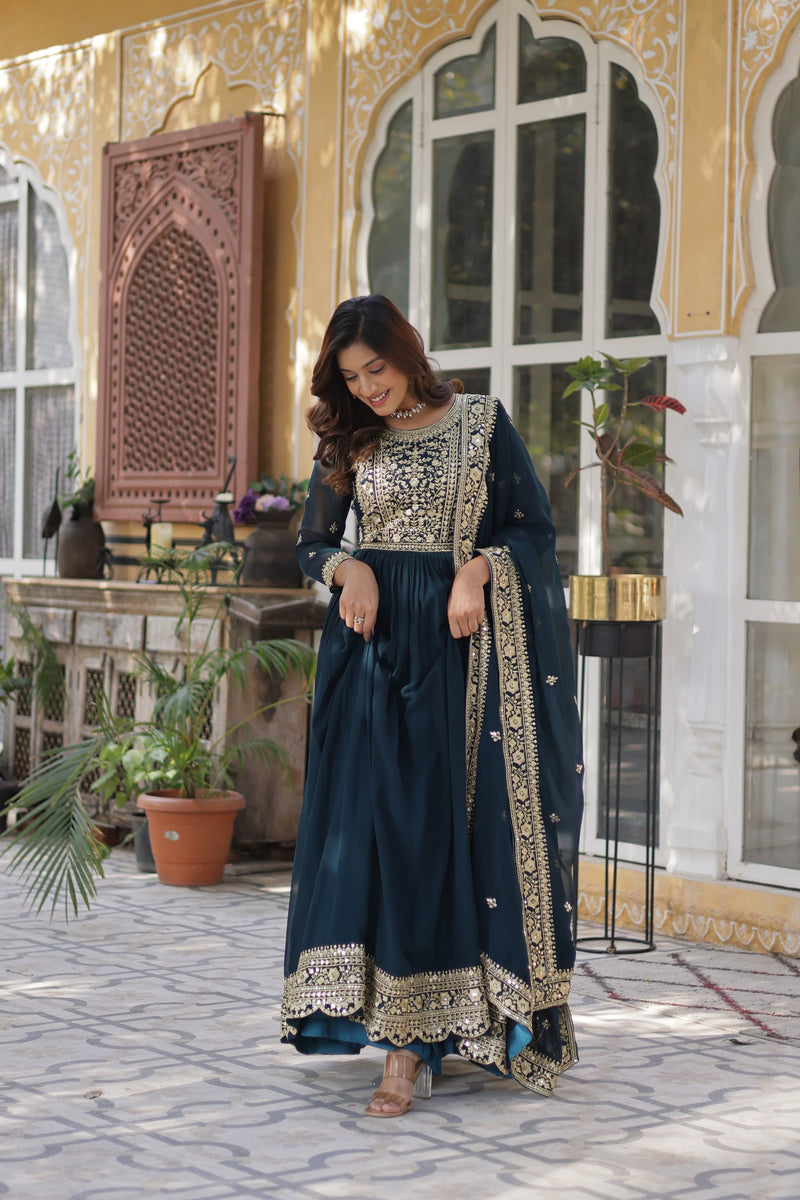 Womenline Rama Color Faux Blooming Gown