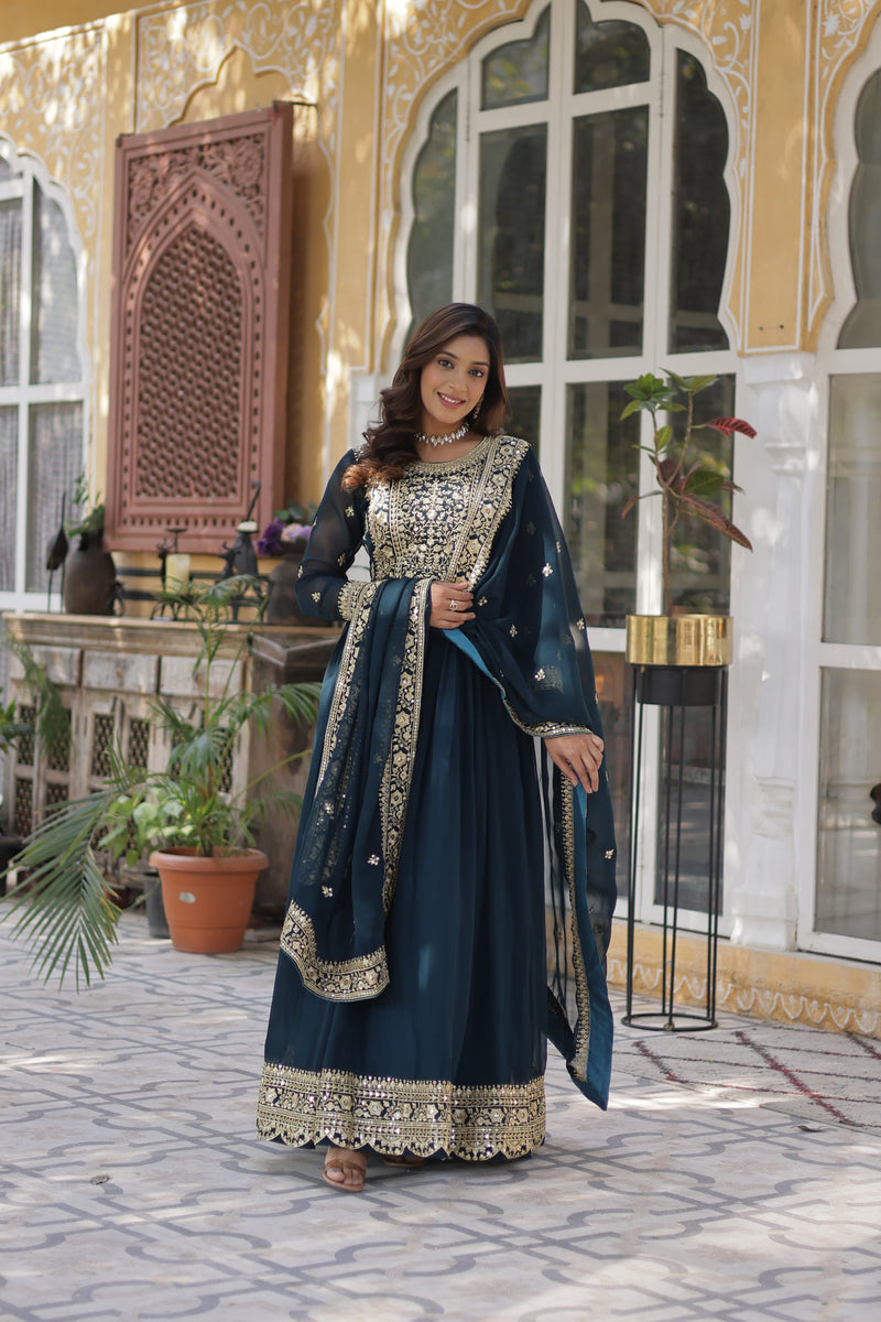Womenline Rama Color Faux Blooming Gown