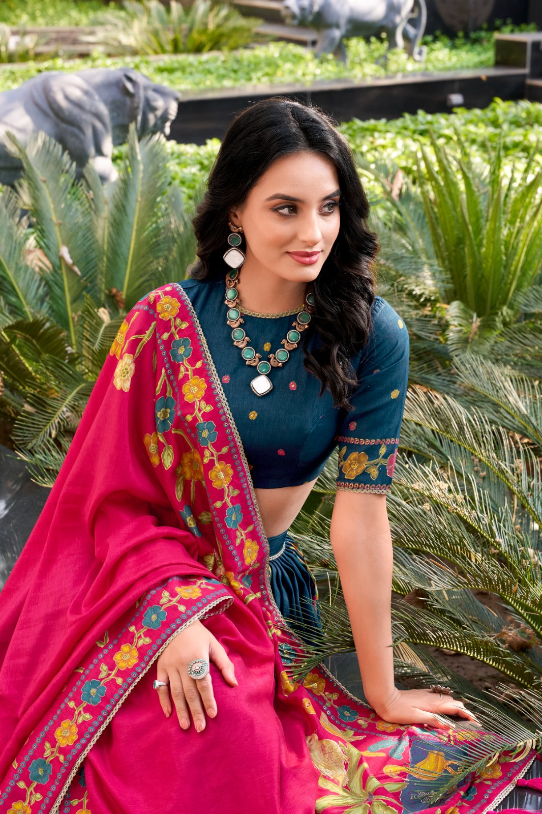 Womenline Rama Color Lehenga Choli