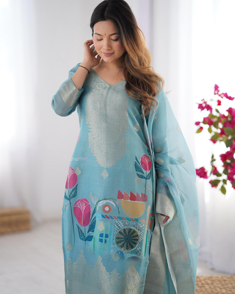 Womenline Skyblue Designer Dress
