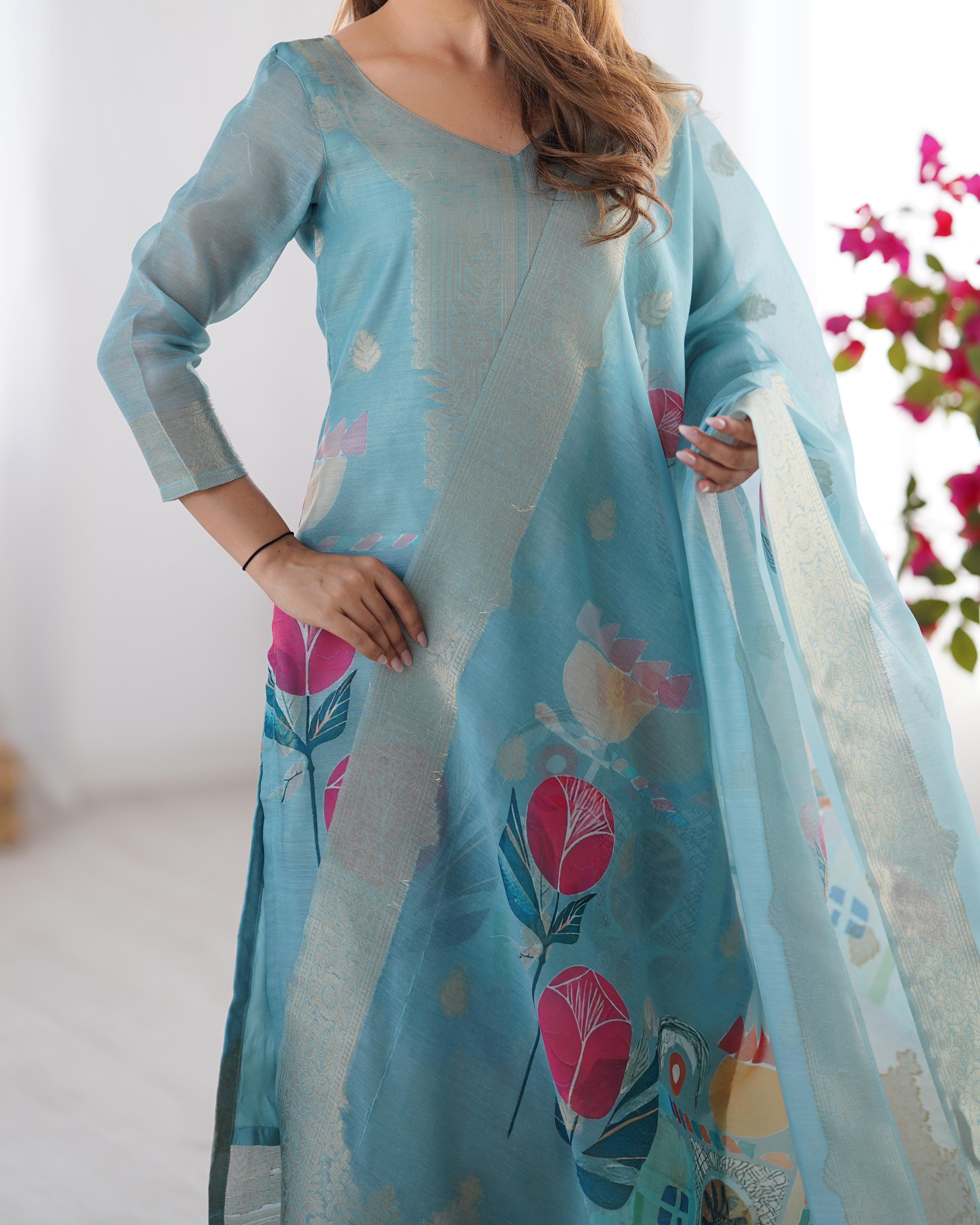 Womenline Skyblue Designer Dress