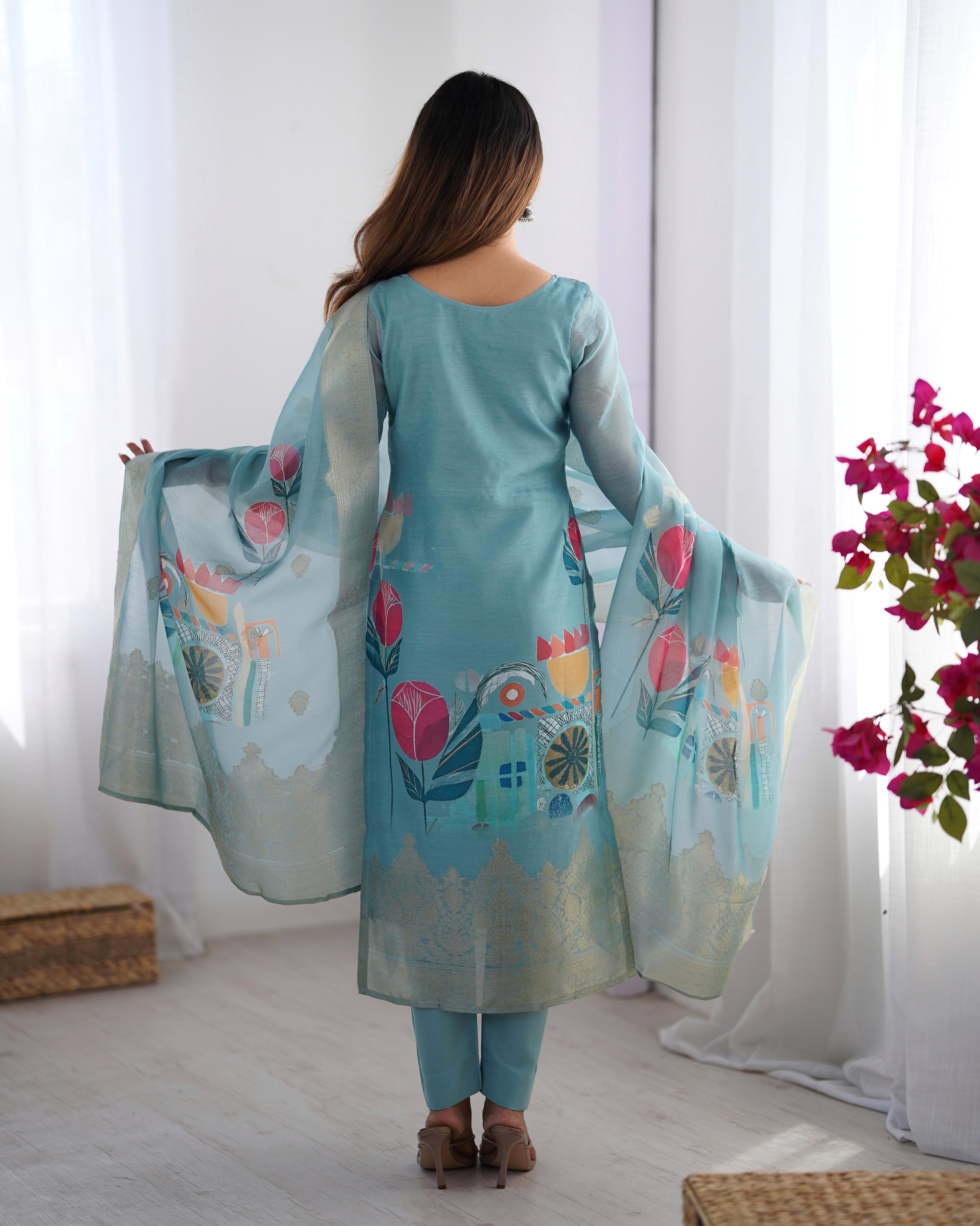 Womenline Skyblue Designer Dress