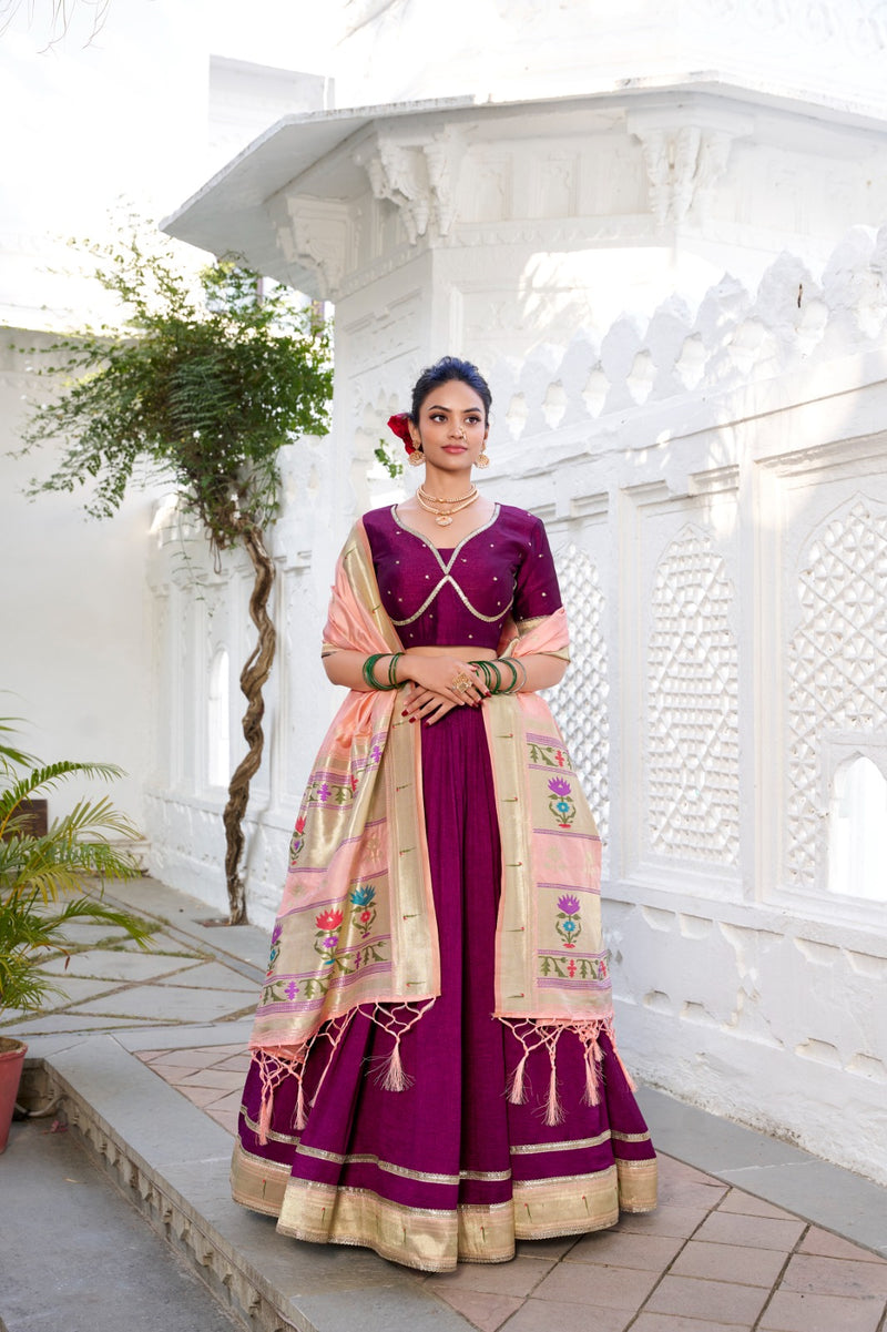 Womenline Vichitra Silk Lehenga Choli