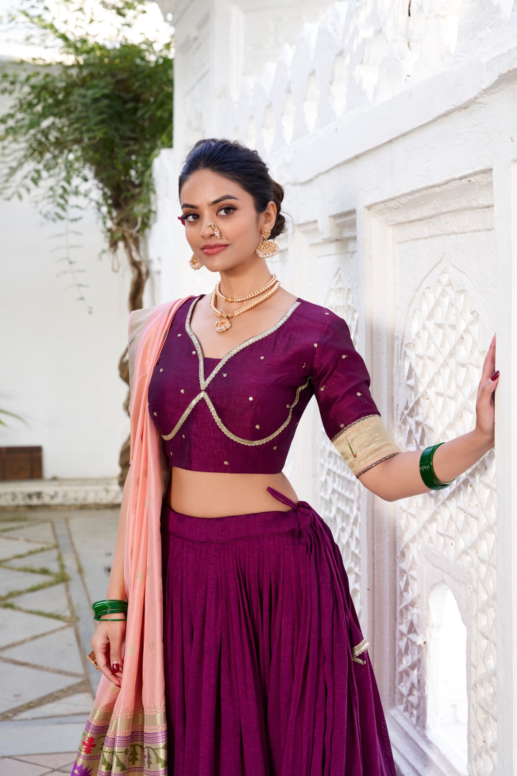 Womenline Vichitra Silk Lehenga Choli