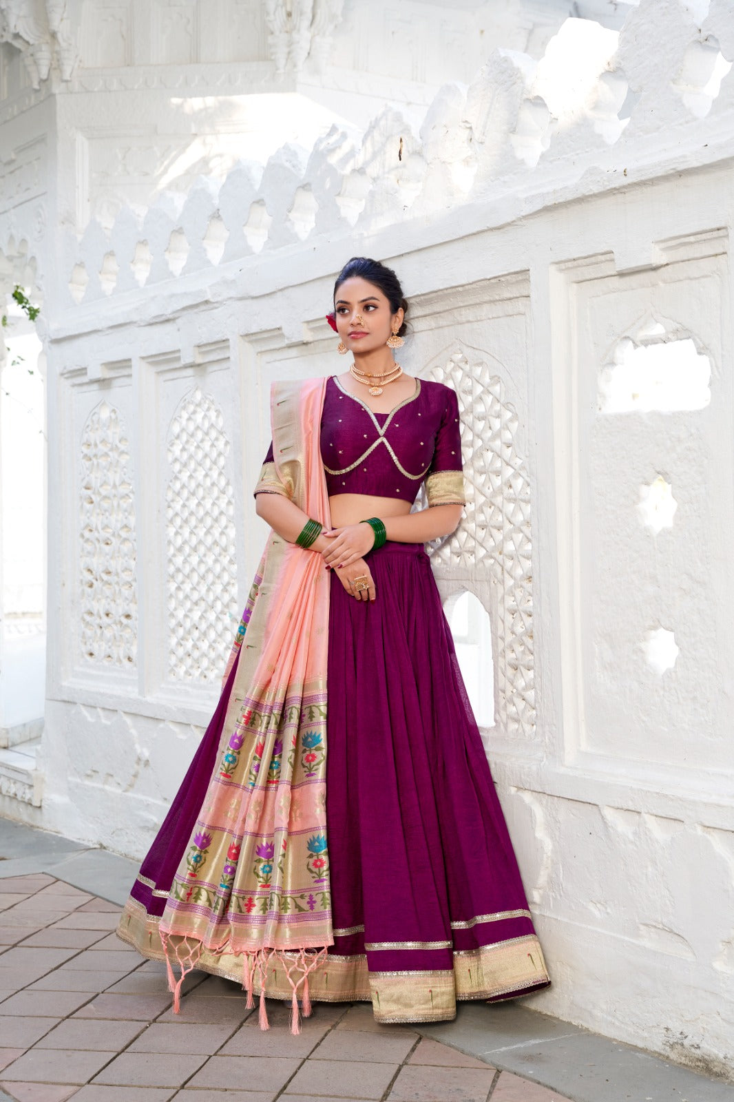 Womenline Vichitra Silk Lehenga Choli