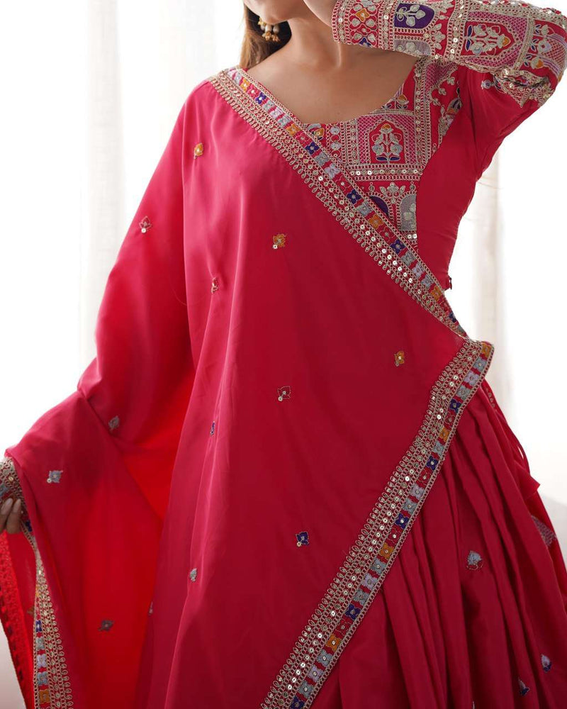Statement Draped Lehenga Choli for Celebration Looks